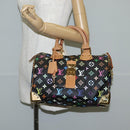 LOUIS VUITTON Monogram Multicolor Speedy 30 Hand Bag Black M92642 Auth yk19115V-25