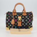 LOUIS VUITTON Monogram Multicolor Speedy 30 Hand Bag Black M92642 Auth yk19115A-25