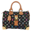 LOUIS VUITTON Monogram Multicolor Speedy 30 Hand Bag Black M92642 Auth yk19115V-13