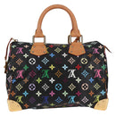 LOUIS VUITTON Monogram Multicolor Speedy 30 Hand Bag Black M92642 Auth yk19115V-2