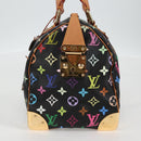 LOUIS VUITTON Monogram Multicolor Speedy 30 Hand Bag Black M92642 Auth yk19115A-4