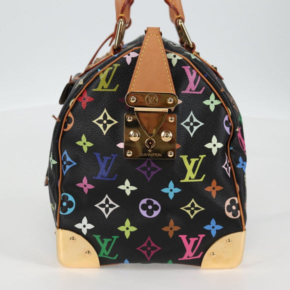 LOUIS VUITTON Monogram Multicolor Speedy 30 Hand Bag Black M92642 Auth yk19115V