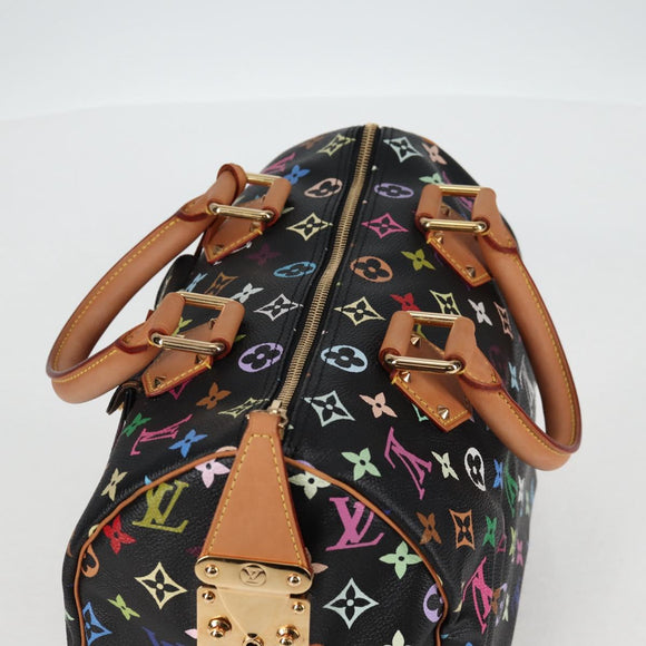 LOUIS VUITTON Monogram Multicolor Speedy 30 Hand Bag Black M92642 Auth yk19115V