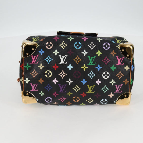 LOUIS VUITTON Monogram Multicolor Speedy 30 Hand Bag Black M92642 Auth yk19115V