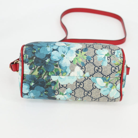 GUCCI GG Supreme Blooms Boston Bag PVC Outlet 2way Red Gold 546312 Auth yk19119AM