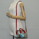 GUCCI GG Supreme Blooms Boston Bag PVC Outlet 2way Red Gold 546312 Auth yk19119AM-22