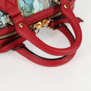 GUCCI GG Supreme Blooms Boston Bag PVC Outlet 2way Red Gold 546312 Auth yk19119AM-7