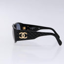 CHANEL Sunglasses plastic Black CC Auth yk19120-4
