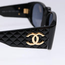 CHANEL Sunglasses plastic Black CC Auth yk19120-8