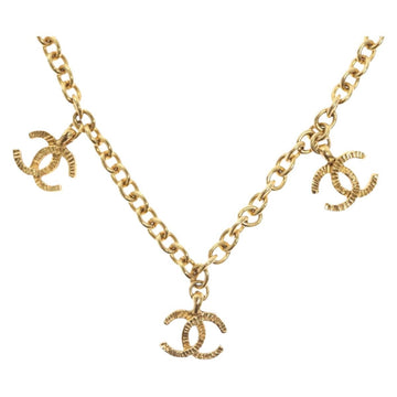 CHANEL 5 COCO Mark Necklace metal Gold CC Auth yk19124