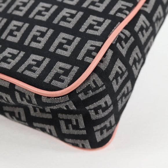 FENDI Zucchino Canvas Hand Bag Black Gold Auth yk19129A