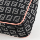 FENDI Zucchino Canvas Hand Bag Black Gold Auth yk19129A-16
