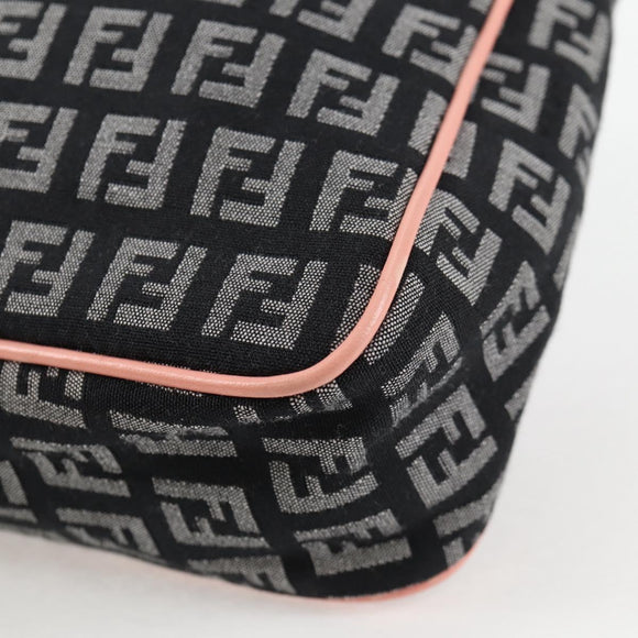 FENDI Zucchino Canvas Hand Bag Black Gold Auth yk19129A