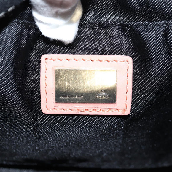 FENDI Zucchino Canvas Hand Bag Black Gold Auth yk19129A