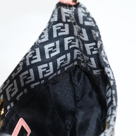 FENDI Zucchino Canvas Hand Bag Black Gold Auth yk19129A