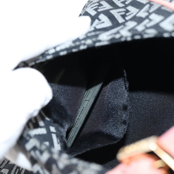 FENDI Zucchino Canvas Hand Bag Black Gold Auth yk19129A