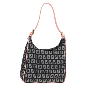 FENDI Zucchino Canvas Hand Bag Black Gold Auth yk19129A