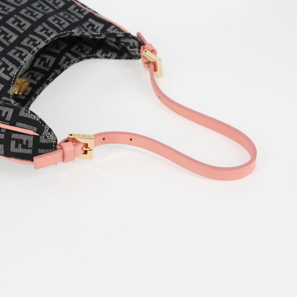 FENDI Zucchino Canvas Hand Bag Black Gold Auth yk19129A