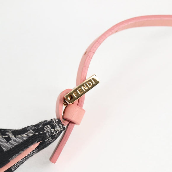 FENDI Zucchino Canvas Hand Bag Black Gold Auth yk19129A