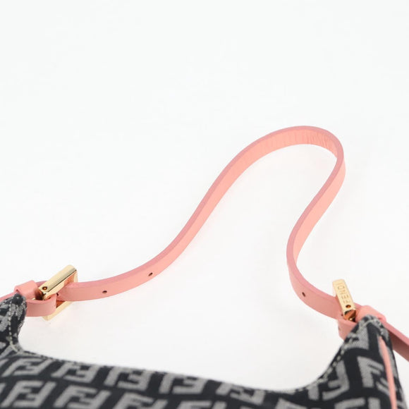 FENDI Zucchino Canvas Hand Bag Black Gold Auth yk19129A