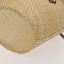 BURBERRY Blue Label Tote Bag Straw 2way Beige Silver Auth yk19134-15