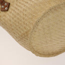 BURBERRY Blue Label Tote Bag Straw 2way Beige Silver Auth yk19134-16