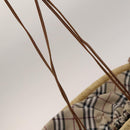 BURBERRY Blue Label Tote Bag Straw 2way Beige Silver Auth yk19134-10