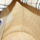 BURBERRY Blue Label Tote Bag Straw 2way Beige Silver Auth yk19134-18