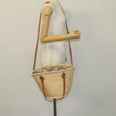 BURBERRY Blue Label Tote Bag Straw 2way Beige Silver Auth yk19134-21