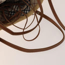 BURBERRY Blue Label Tote Bag Straw 2way Beige Silver Auth yk19134-8