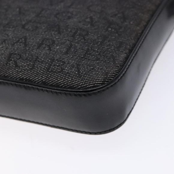 BVLGARI Logo Mania Shoulder Bag Canvas Black Silver Auth yk19146