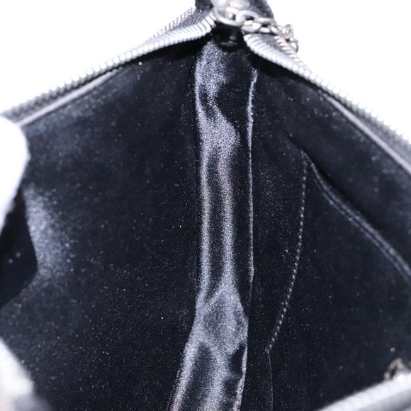 BVLGARI Logo Mania Shoulder Bag Canvas Black Silver Auth yk19146