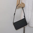 BVLGARI Logo Mania Shoulder Bag Canvas Black Silver Auth yk19146-22