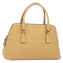 PRADA Hand Bag Leather Beige Auth yk19150-1