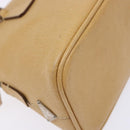PRADA Hand Bag Leather Beige Auth yk19150-14