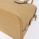 PRADA Hand Bag Leather Beige Auth yk19150-15