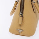 PRADA Hand Bag Leather Beige Auth yk19150-17
