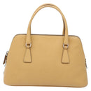 PRADA Hand Bag Leather Beige Auth yk19150-13