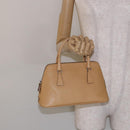 PRADA Hand Bag Leather Beige Auth yk19150-22