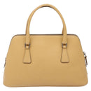PRADA Hand Bag Leather Beige Auth yk19150-2