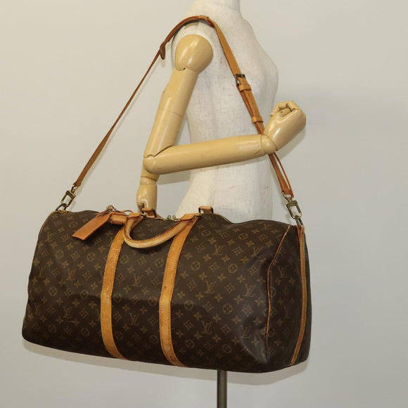 LOUIS VUITTON Monogram Keepall Bandouliere 55 Boston Bag M41414 LV Auth yk19151