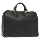 LOEWE Anagram Amazona 40 Hand Bag Leather Gold Black Auth yk19161-1