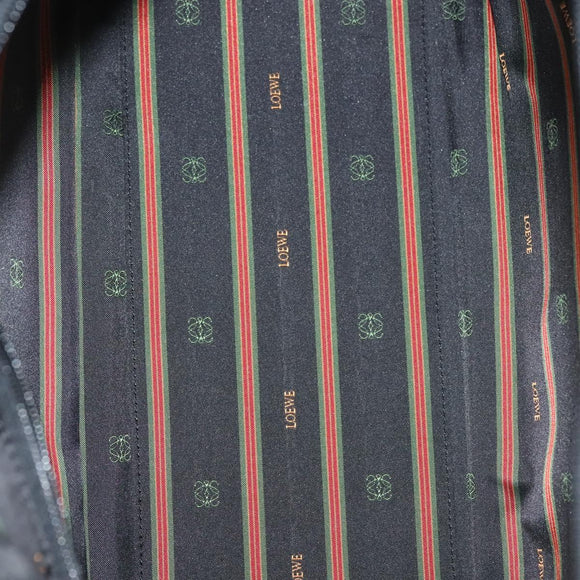 LOEWE Anagram Amazona 40 Hand Bag Leather Gold Black Auth yk19161