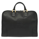 LOEWE Anagram Amazona 40 Hand Bag Leather Gold Black Auth yk19161-2