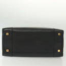 LOEWE Anagram Amazona 40 Hand Bag Leather Gold Black Auth yk19161-9