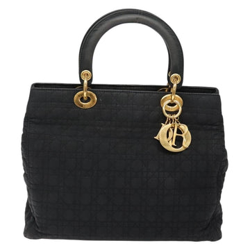 Christian Dior Canage Hand Bag Nylon Black Gold Auth yk19171 - 0