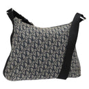 Christian Dior Trotter Canvas Shoulder Bag Navy Silver Auth yk19191-1
