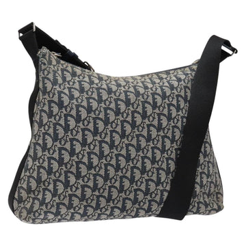 Christian Dior Trotter Canvas Shoulder Bag Navy Silver Auth yk19191