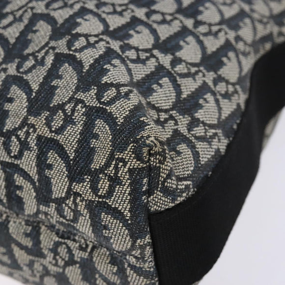 Christian Dior Trotter Canvas Shoulder Bag Navy Silver Auth yk19191