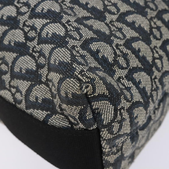 Christian Dior Trotter Canvas Shoulder Bag Navy Silver Auth yk19191